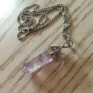 Natural healing fluorite crystal pendant necklace